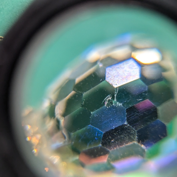 Small Aurora Borealis crystal pineapple pendant with gold tone necklace - Picture 9 of 9